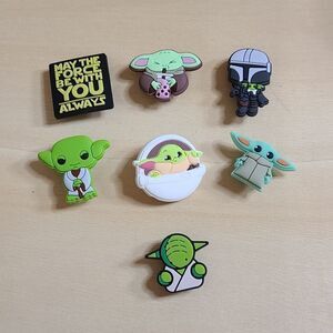 Moredays 7pc Shoe charm decorations of Baby Yoda fits Crocs